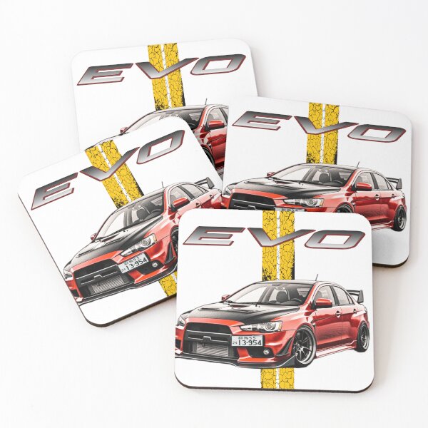 Item preview, Modern JDM icon in red and yellow  designed and sold by Driven Icons Prints.