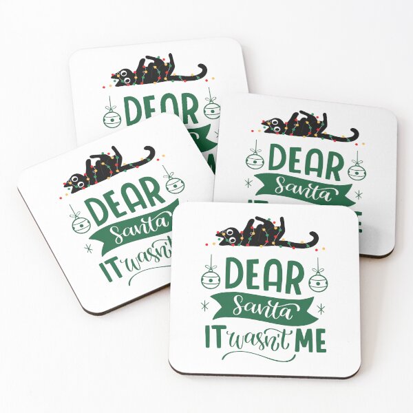 Item preview, Playful Black Cat Dear Santa It Wasn't Me designed and sold by ChaosDesigns876.