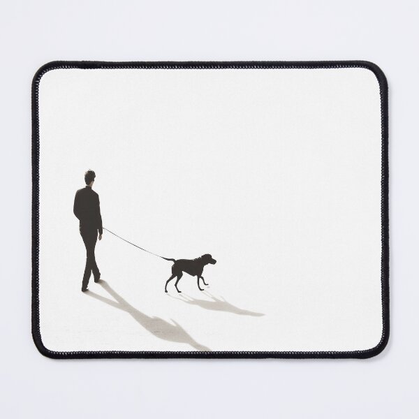 Item preview, Man Walking Dog with Shadow – Minimalist Silhouette Art designed and sold by Toucan Designs.