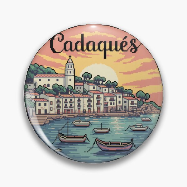 Item preview, Cadaqués at Sunset – Retro Pixel Art Coastal Scene designed and sold by CircinusStore.