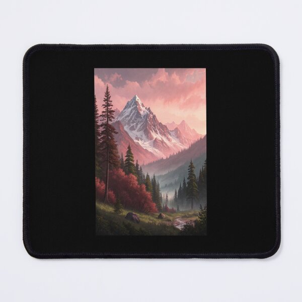 Artikelvorschau, Mystische Berglandschaft bei Sonnenuntergang – Fantasy Natur Kunstdruck entworfen und verkauft von ChuckleSpace.