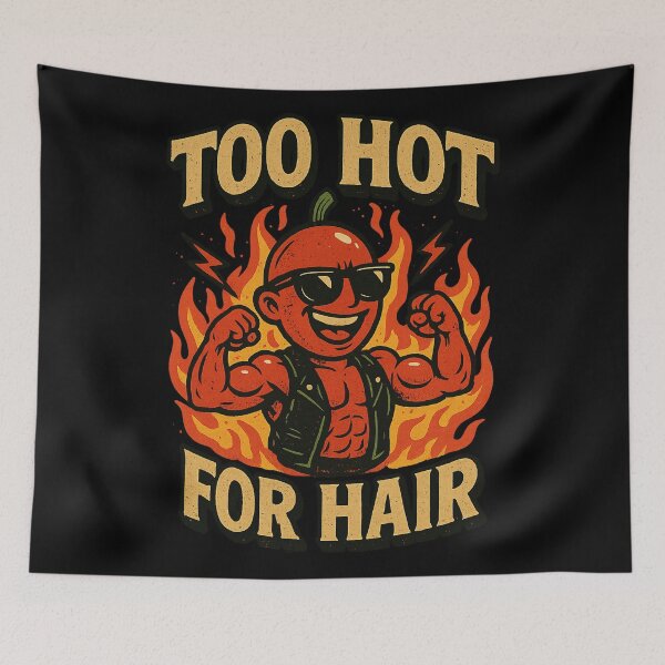 Item preview, Too Hot For Hair - Gift for Bald Pride Spicy Food Art designed and sold by Jarminis.