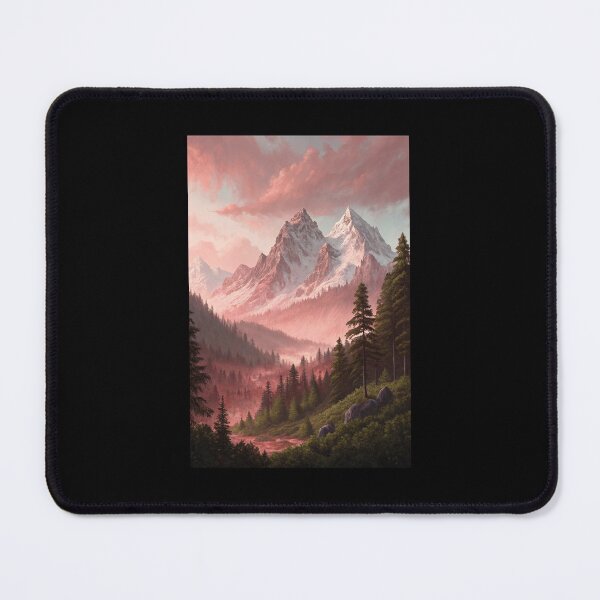 Artikelvorschau, Mystisches Alpental bei Sonnenaufgang – Ruhiger Fantasy-Berg-Kunstdruck entworfen und verkauft von ChuckleSpace.