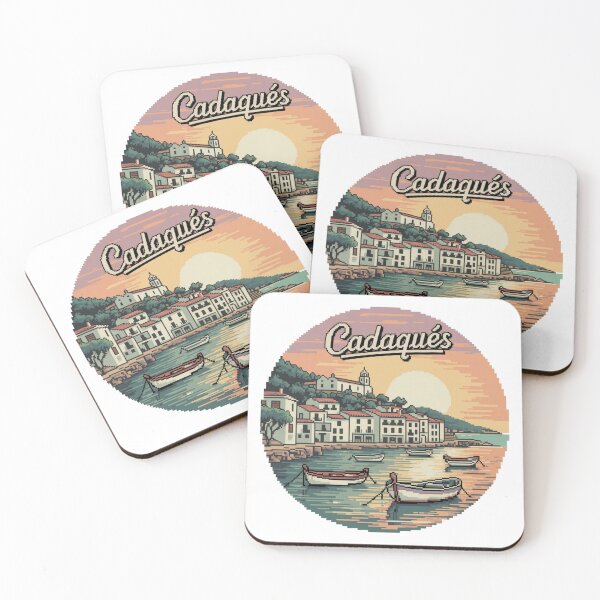 Item preview, Golden Hour in Cadaqués – Vintage Pixel Harbor Design designed and sold by CircinusStore.