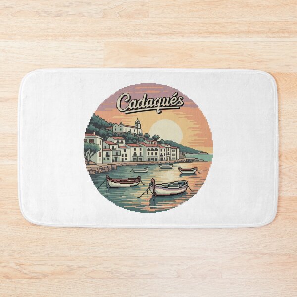 Item preview, Golden Hour in Cadaqués – Vintage Pixel Harbor Design designed and sold by CircinusStore.