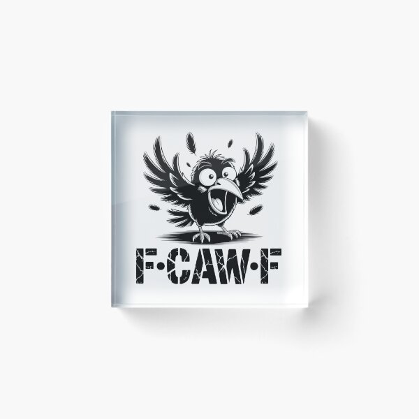 Item preview, Black Crow,Retro F-Caw-F Black Bird Crow Funny Crow Bird Cawing Grunge designed and sold by URGlden.