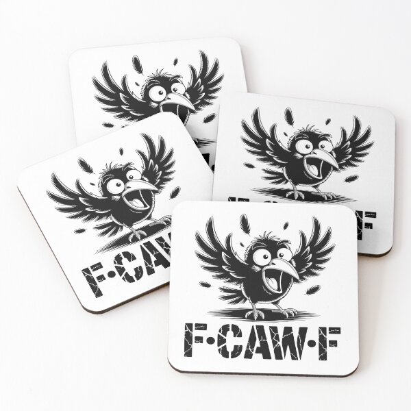 Item preview, Black Crow,Retro F-Caw-F Black Bird Crow Funny Crow Bird Cawing Grunge designed and sold by URGlden.