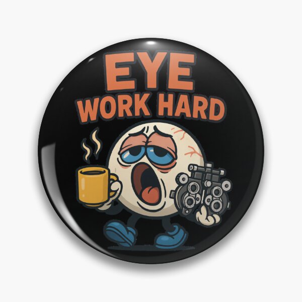 Item preview, "Eye Work Hard" Funny Cartoon Eyeball Coffee Tee designed and sold by PiggFamilyPrint.