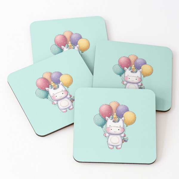 Item preview, Birthday unicorn with balloons designed and sold by Lichtisign.