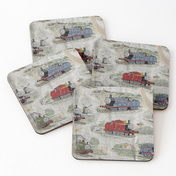 Item preview, Vintage Thomas the Tank Engine Fabric Panel – Classic Train Characters in Scenic Countryside designed and sold by PrintMindedUK.
