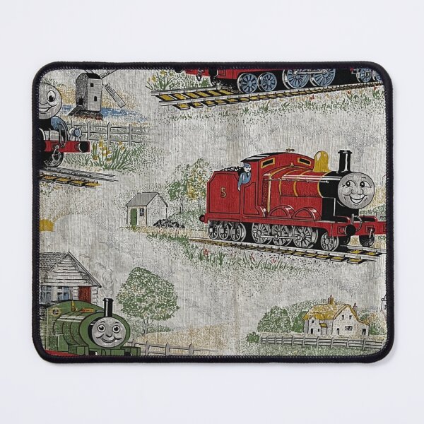 Item preview, Vintage Thomas the Tank Engine Fabric Panel – Classic Train Characters in Scenic Countryside designed and sold by PrintMindedUK.