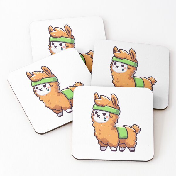 Item preview, Cartoon Llama Looking Exhausted in Green Sweatband designed and sold by Confuzz1ed.