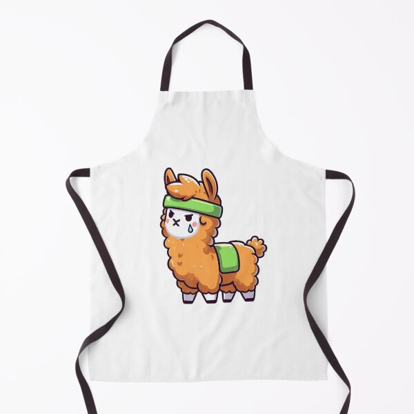 Item preview, Cartoon Llama Looking Exhausted in Green Sweatband designed and sold by Confuzz1ed.