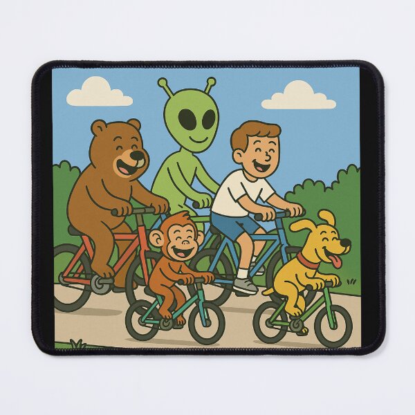 Item preview, "Intergalactic Bike Buddies: A Cosmic Ride of Friendship" designed and sold by GARAPROMOCIONES.
