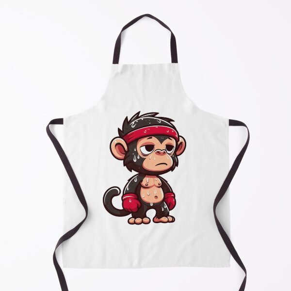 Item preview, Exhausted Cartoon Chimpanzee in Red Sweatband designed and sold by Confuzz1ed.