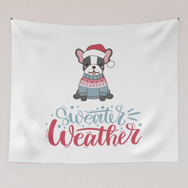 Item preview, Cute Christmas French Bulldog Sweater Weather designed and sold by ChaosDesigns876.