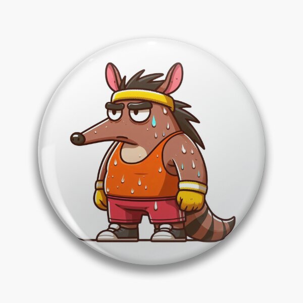 Item preview, Exhausted Cartoon Aardvark After Workout in Sweatband designed and sold by Confuzz1ed.