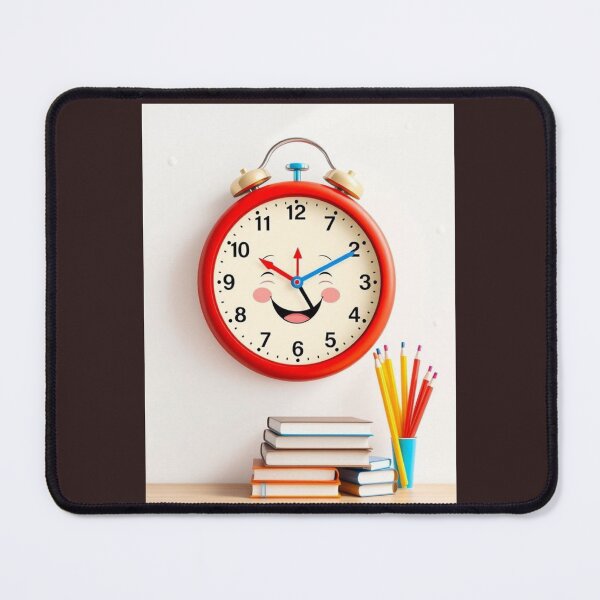 Item preview, Horloge scolaire souriante – Design mignon pour la classe. Smiling School Clock – Cute Classroom Illustration designed and sold by Drawingshirts.