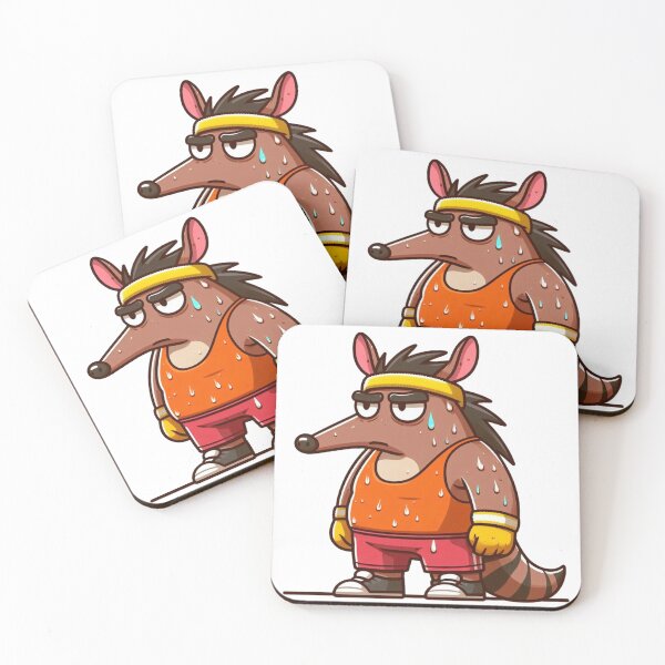 Item preview, Exhausted Cartoon Aardvark After Workout in Sweatband designed and sold by Confuzz1ed.