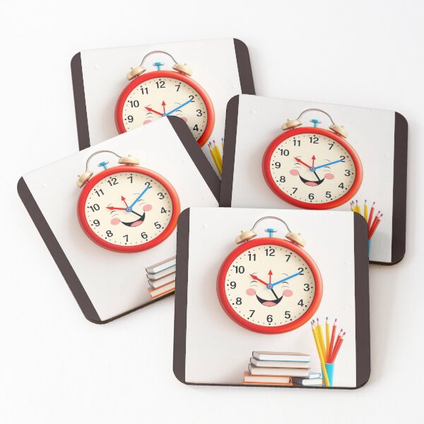 Item preview, Horloge scolaire souriante – Design mignon pour la classe. Smiling School Clock – Cute Classroom Illustration designed and sold by Drawingshirts.