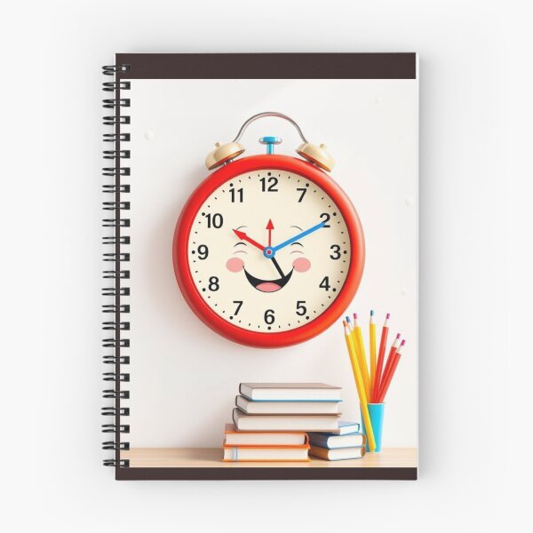 Item preview, Horloge scolaire souriante – Design mignon pour la classe. Smiling School Clock – Cute Classroom Illustration designed and sold by Drawingshirts.