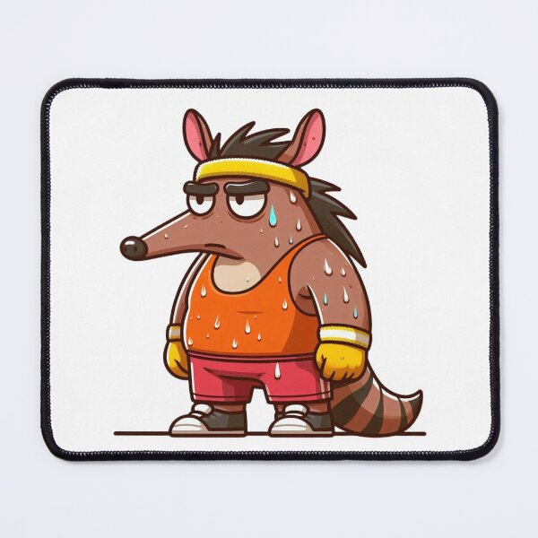 Item preview, Exhausted Cartoon Aardvark After Workout in Sweatband designed and sold by Confuzz1ed.
