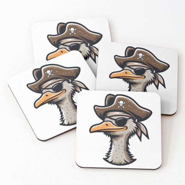 Item preview, Proud Cartoon Ostrich Pirate with Eye Patch – Funny Long-Necked Buccaneer designed and sold by Confuzz1ed.