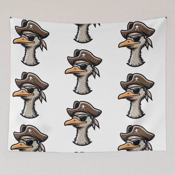 Item preview, Proud Cartoon Ostrich Pirate with Eye Patch – Funny Long-Necked Buccaneer designed and sold by Confuzz1ed.