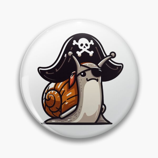 Item preview, Cartoon Snail Pirate with Oversized Hat – Funny Slow-Moving Buccaneer designed and sold by Confuzz1ed.