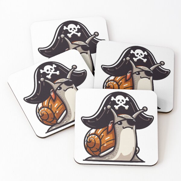 Item preview, Cartoon Snail Pirate with Oversized Hat – Funny Slow-Moving Buccaneer designed and sold by Confuzz1ed.