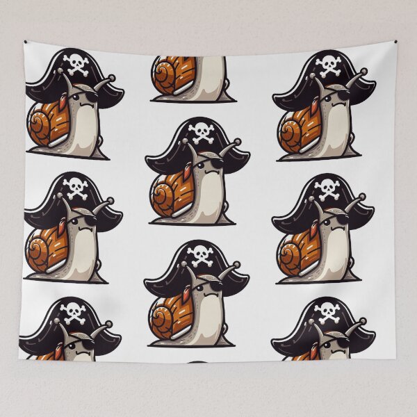 Item preview, Cartoon Snail Pirate with Oversized Hat – Funny Slow-Moving Buccaneer designed and sold by Confuzz1ed.