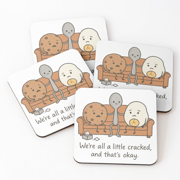 Item preview, We’re All a Little Cracked – Funny Comfort Food Support Group designed and sold by hYetzirah.