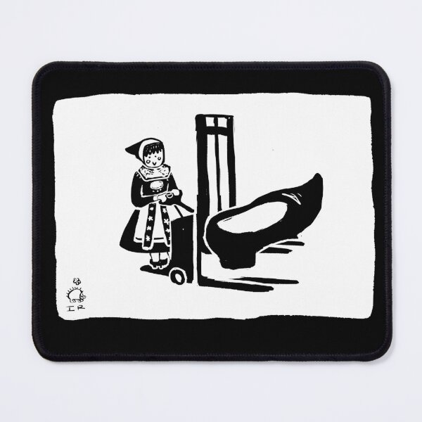 Item preview, Danish folk costume wooden clog forklift illustration WHITE designed and sold by Konservatormemes.