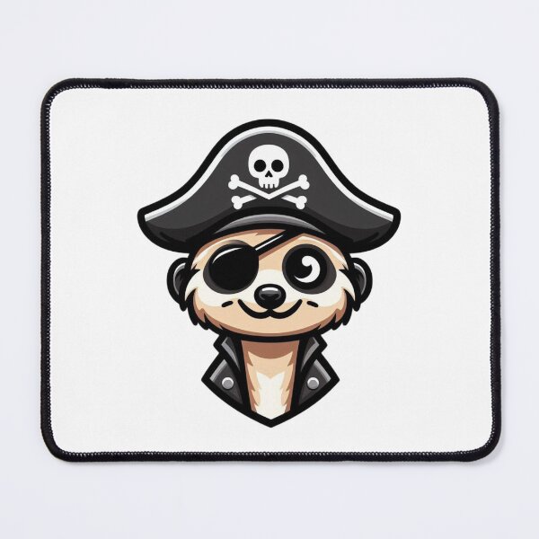 Item preview, Cartoon Meerkat Pirate with Skull Hat and Eye Patch – Cute Animal Buccaneer designed and sold by Confuzz1ed.