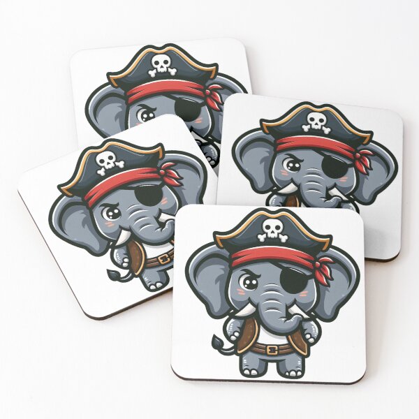 Item preview, Confident Cartoon Elephant Pirate with Eye Patch designed and sold by Confuzz1ed.
