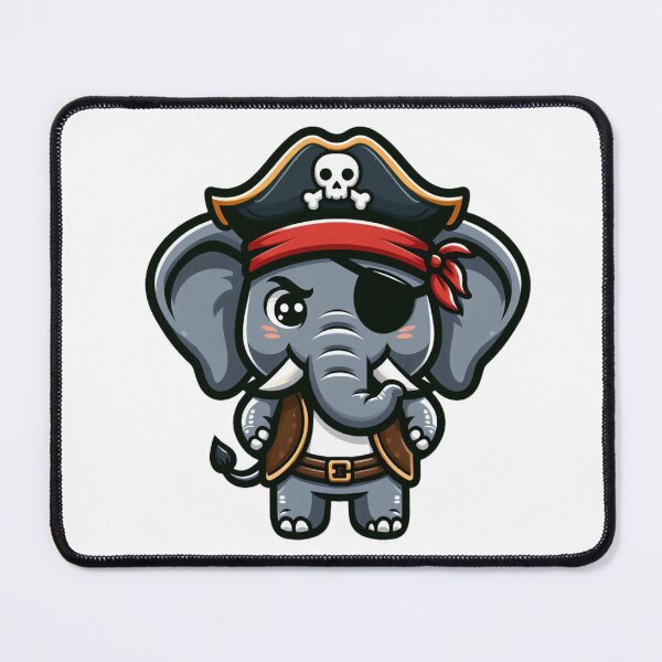 Item preview, Confident Cartoon Elephant Pirate with Eye Patch designed and sold by Confuzz1ed.