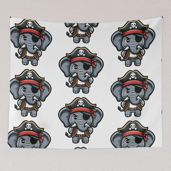 Item preview, Confident Cartoon Elephant Pirate with Eye Patch designed and sold by Confuzz1ed.