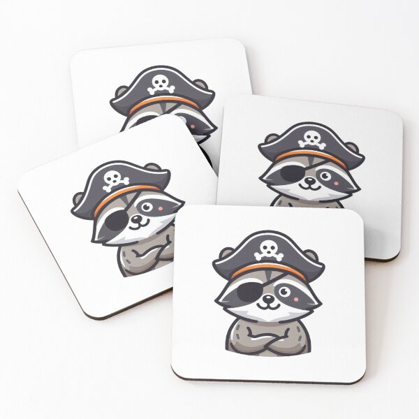 Item preview, Cheeky Cartoon Raccoon Pirate with Hat and Eye Patch designed and sold by Confuzz1ed.