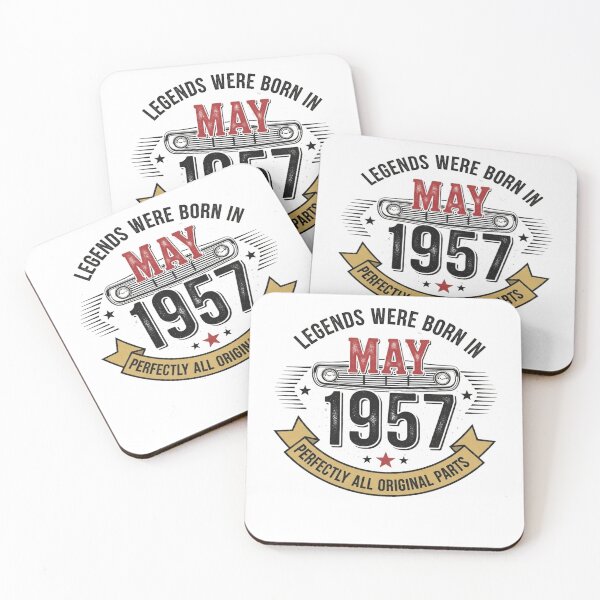Item preview, Funny Vintage Birthday saying Legends Were Born In May 1957 designed and sold by LuxeGraphix.