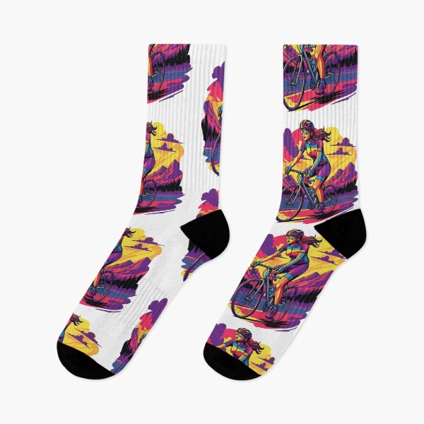 Item preview, Female Cyclist in a Vibrant Landscape  designed and sold by All-Shopping.