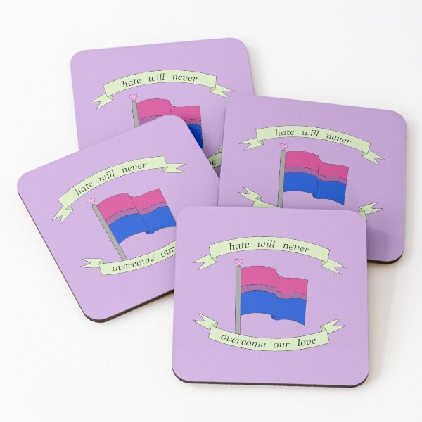 Item preview, "hate will never overcome our love" bisexual pride flag  designed and sold by frankiesmonster.