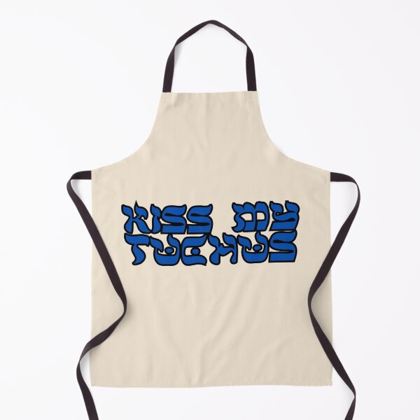 Item preview, black and blue kiss my tuchus funny jewish yiddish Hebrew slang  designed and sold by jessicaleah15.