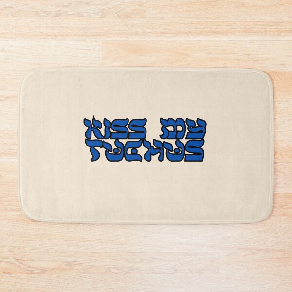 Item preview, black and blue kiss my tuchus funny jewish yiddish Hebrew slang  designed and sold by jessicaleah15.