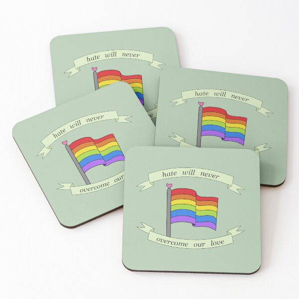 Item preview, "hate will never overcome our love" pride flag  designed and sold by frankiesmonster.