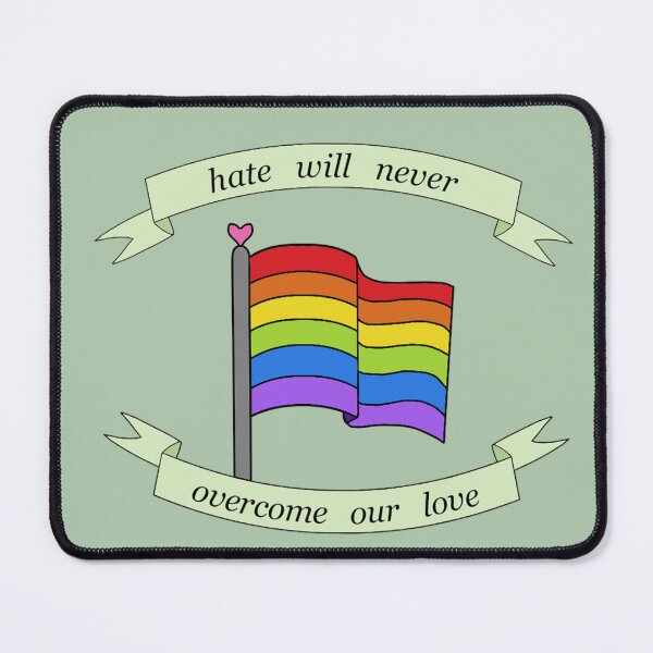 Item preview, "hate will never overcome our love" pride flag  designed and sold by frankiesmonster.