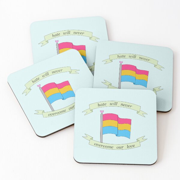 Item preview, "hate will never overcome our love" pansexual pride flag  designed and sold by frankiesmonster.