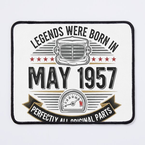 Item preview, Funny Vintage Birthday saying Legends Were Born In May 1957 designed and sold by LuxeGraphix.