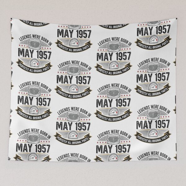 Item preview, Funny Vintage Birthday saying Legends Were Born In May 1957 designed and sold by LuxeGraphix.