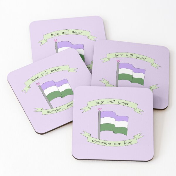 Item preview, "hate will never overcome our love" genderqueer pride flag  designed and sold by frankiesmonster.