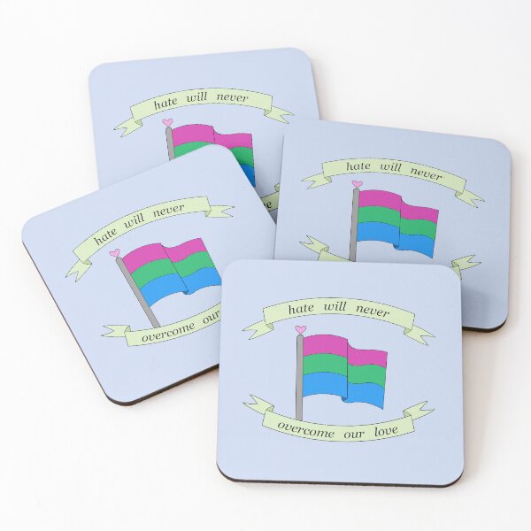 Item preview, "hate will never overcome our love" polysexual pride flag  designed and sold by frankiesmonster.